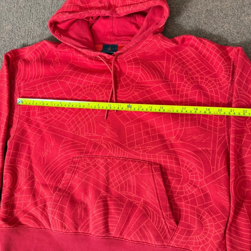 Jordan Flight Loose Fit Red All Over Print Hoodie Sweatshirt Small S mens fit